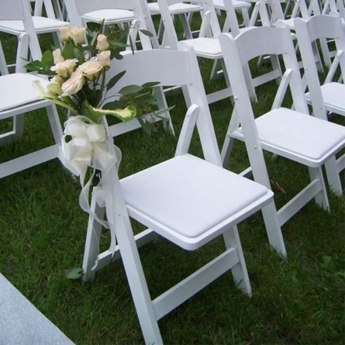 White Folding Wedding Chairs Rental in Toronto, Canada